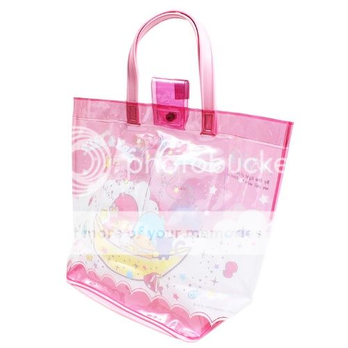 ... Bags  Luggage  Little Twin Stars Clear Vinyl Tote Bag Pink Sanrio